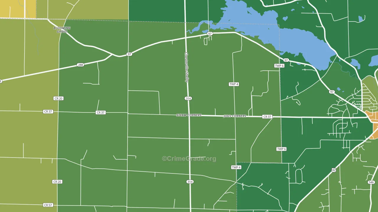 Steam Corners, OH Map of Drug-Related Crime Rates
