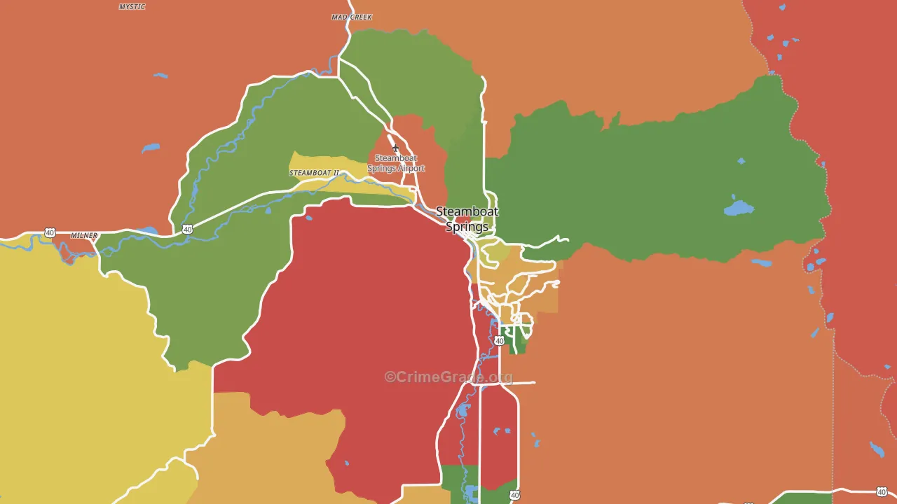 Steamboat Springs, CO Map of Drug-Related Crime Rates
