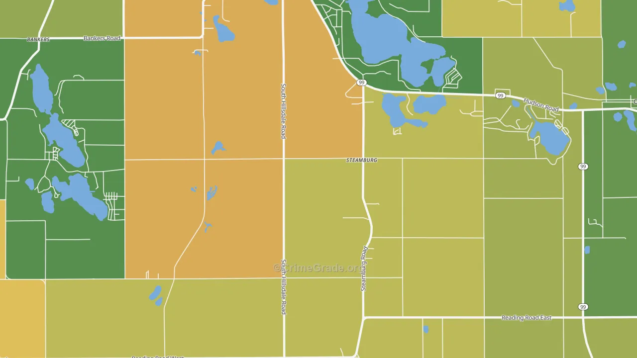 Steamburg, MI Map of Drug-Related Crime Rates