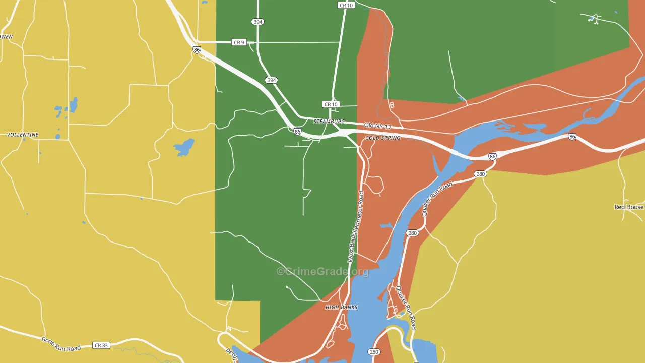 Steamburg, NY Map of Drug-Related Crime Rates