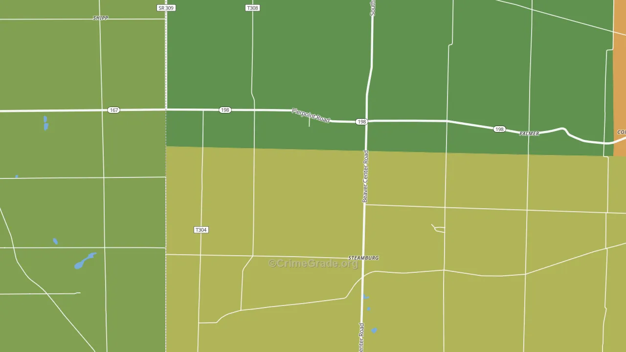 Steamburg, PA Map of Drug-Related Crime Rates