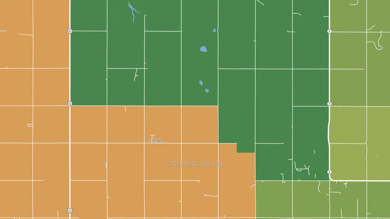 Stecker, OK Map of Drug-Related Crime Rates