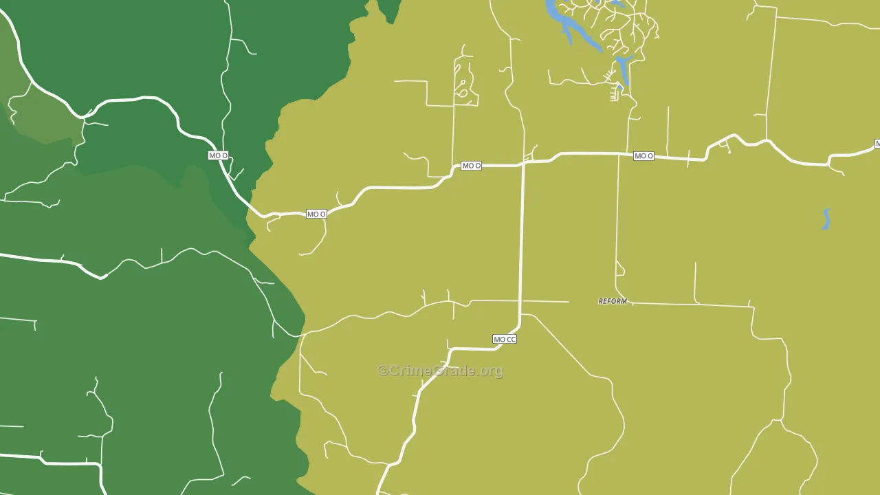 Steedman, MO Map of Drug-Related Crime Rates