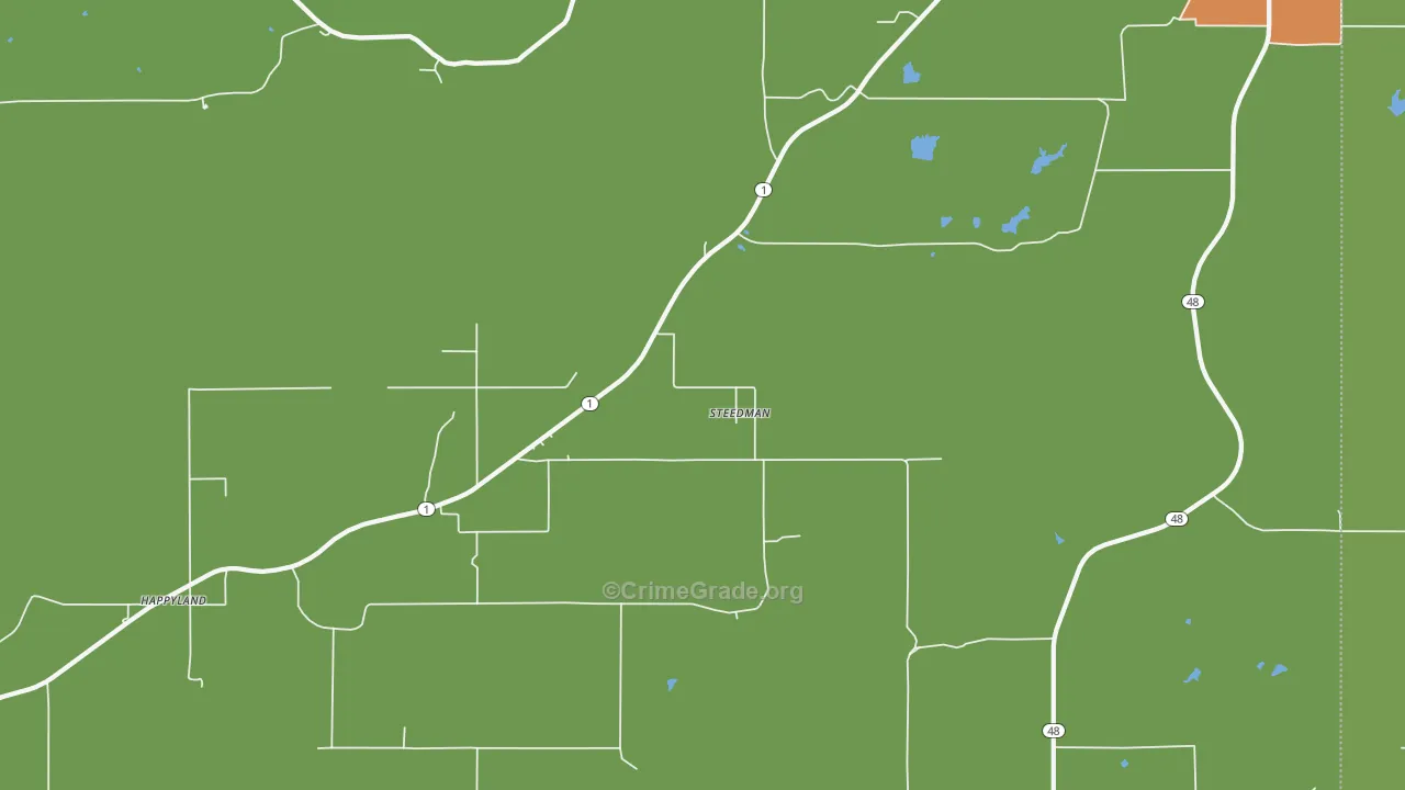 Steedman, OK Map of Drug-Related Crime Rates