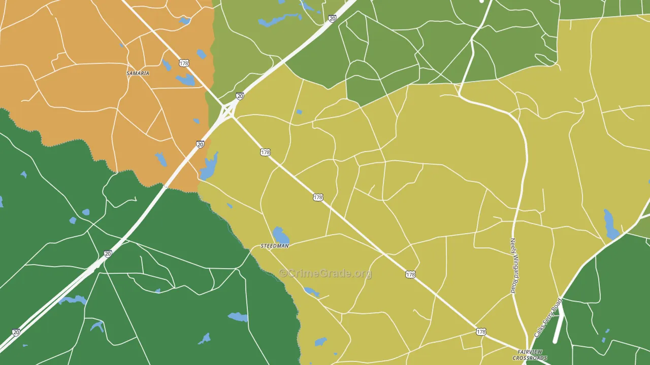 Steedman, SC Map of Drug-Related Crime Rates