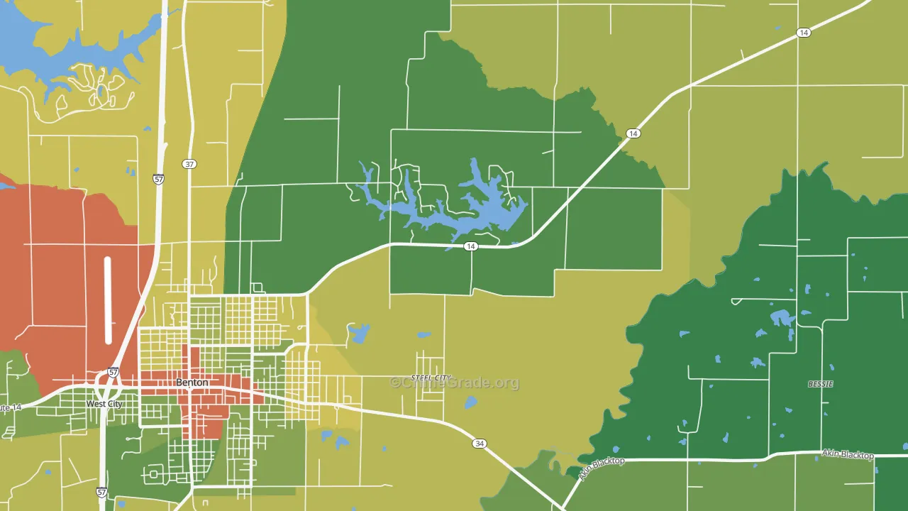 Steel City, IL Map of Drug-Related Crime Rates
