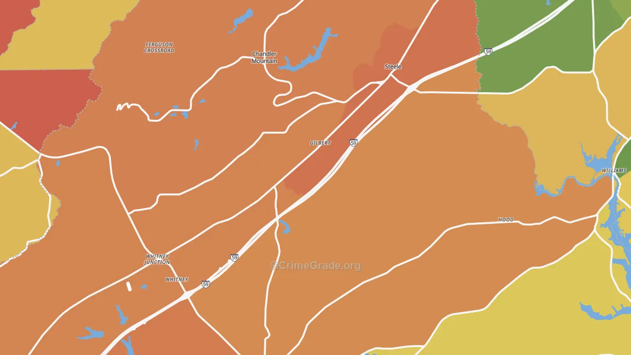 Steele, AL Map of Drug-Related Crime Rates