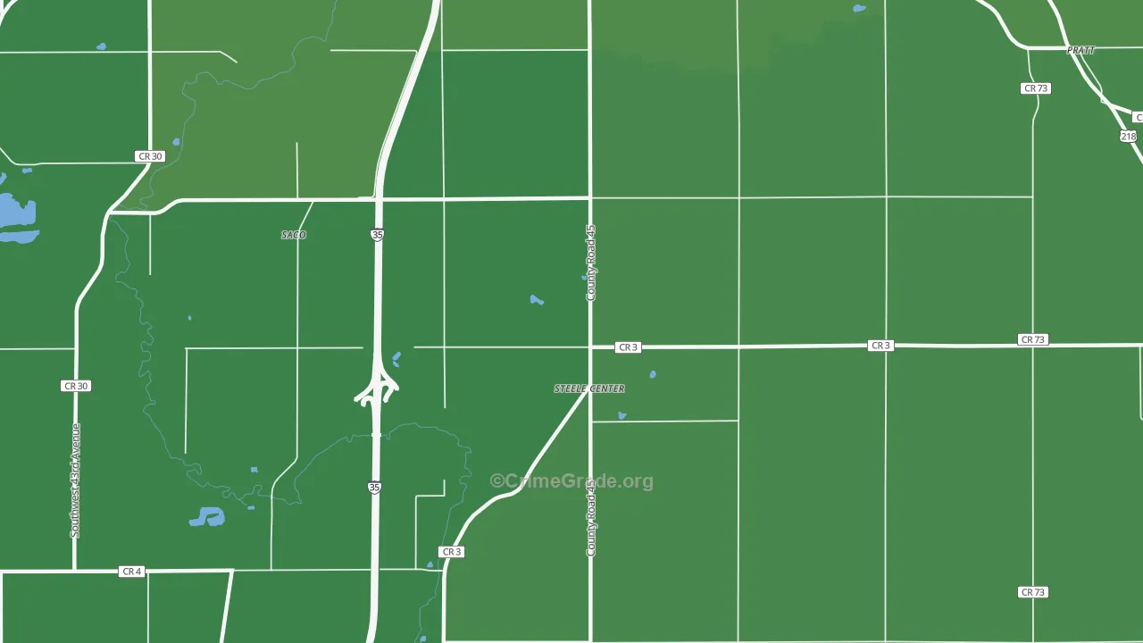 Steele Center, MN Map of Drug-Related Crime Rates