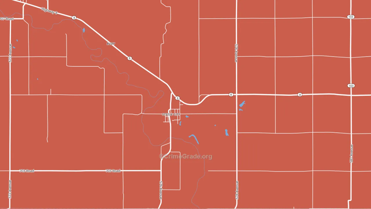 Steele City, NE Map of Drug-Related Crime Rates