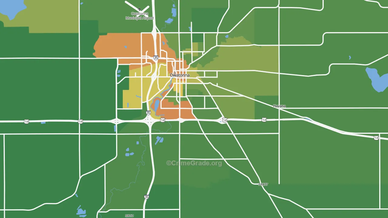 Steele County, MN Map of Drug-Related Crime Rates