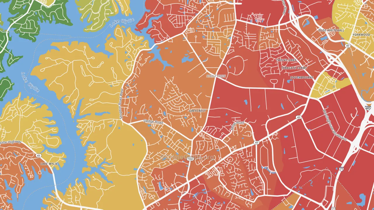 Steele Creek, Charlotte, NC Map of Drug-Related Crime Rates