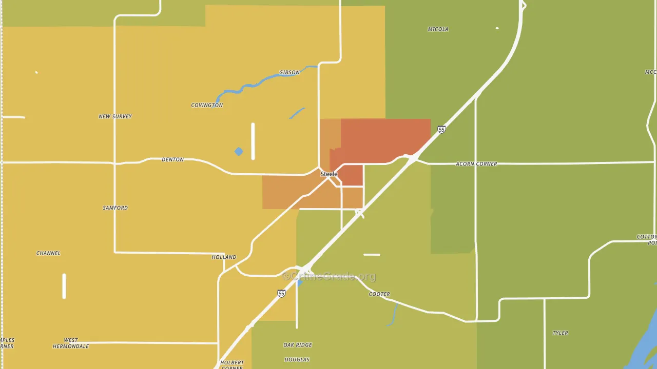 Steele, MO Map of Drug-Related Crime Rates