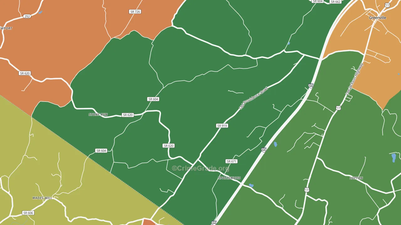 Steeles Tavern, VA Map of Drug-Related Crime Rates
