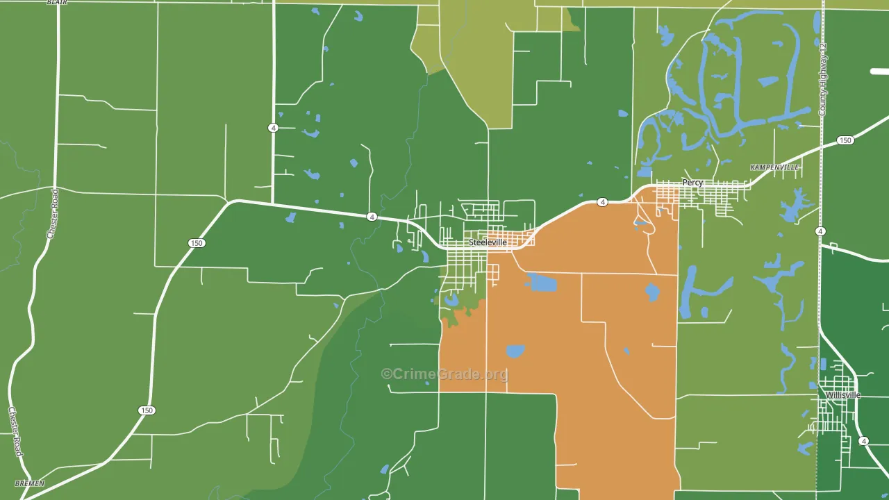 Steeleville, IL Map of Drug-Related Crime Rates