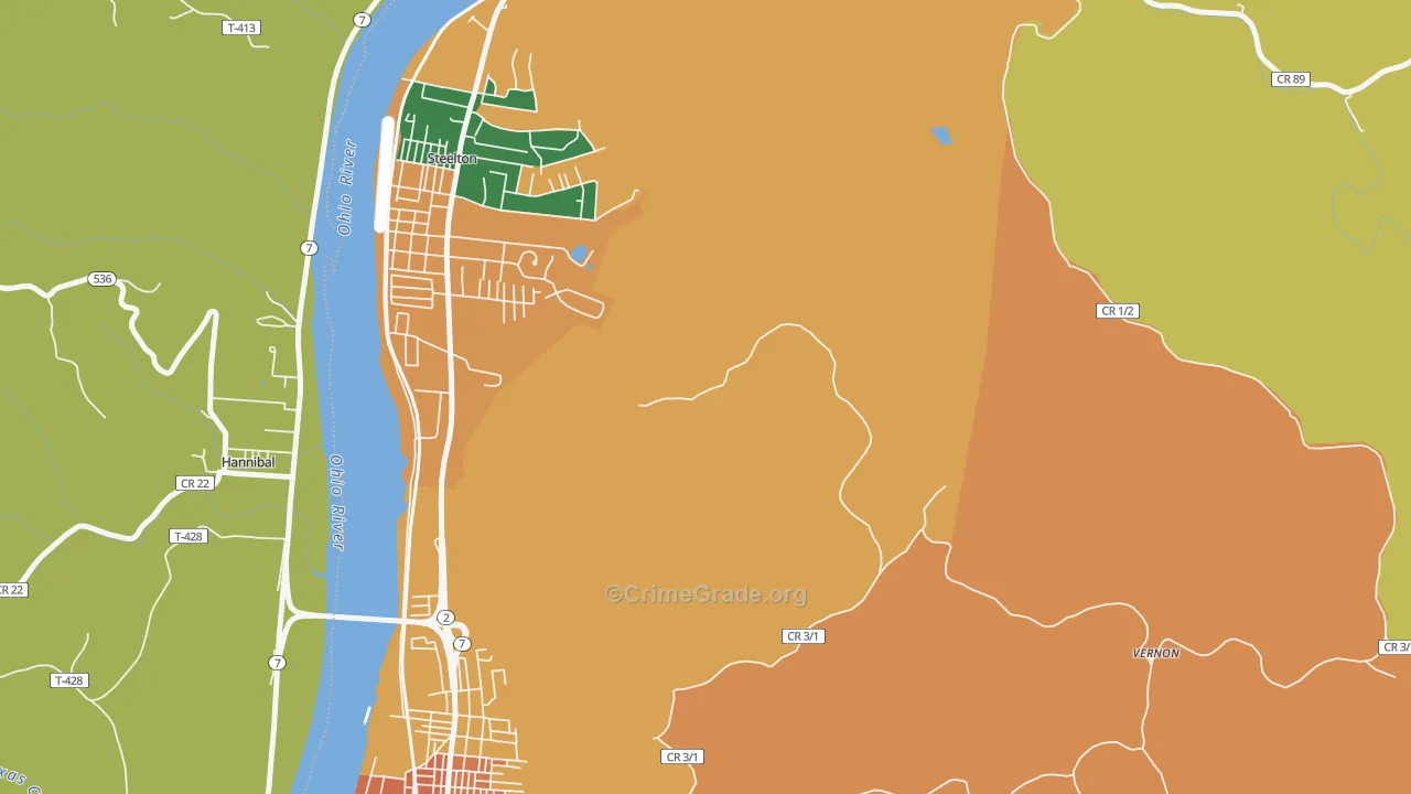 Steelton, WV Map of Drug-Related Crime Rates
