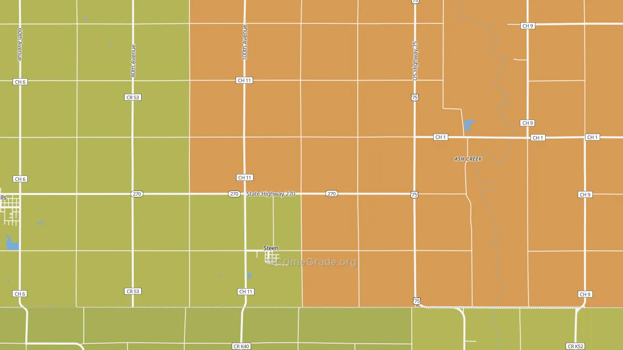 Steen, MN Map of Drug-Related Crime Rates