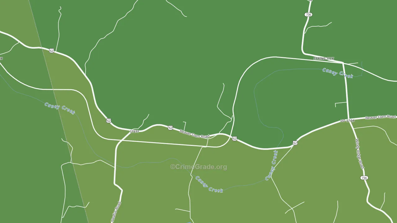 Steff, KY Map of Drug-Related Crime Rates