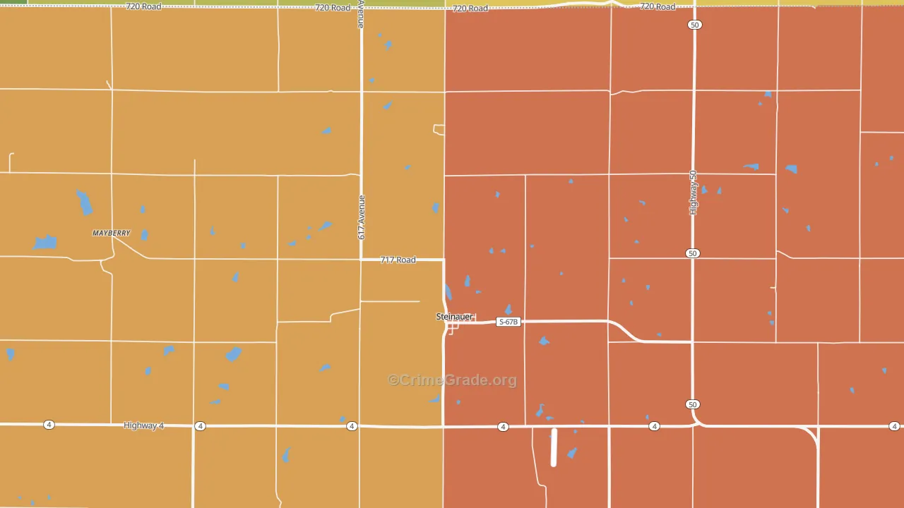 Steinauer, NE Map of Drug-Related Crime Rates