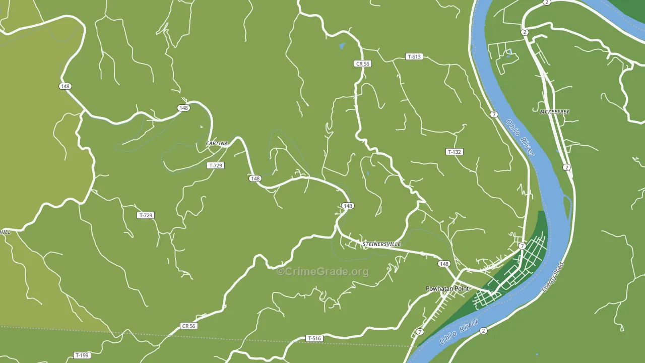 Steinersville, OH Map of Drug-Related Crime Rates