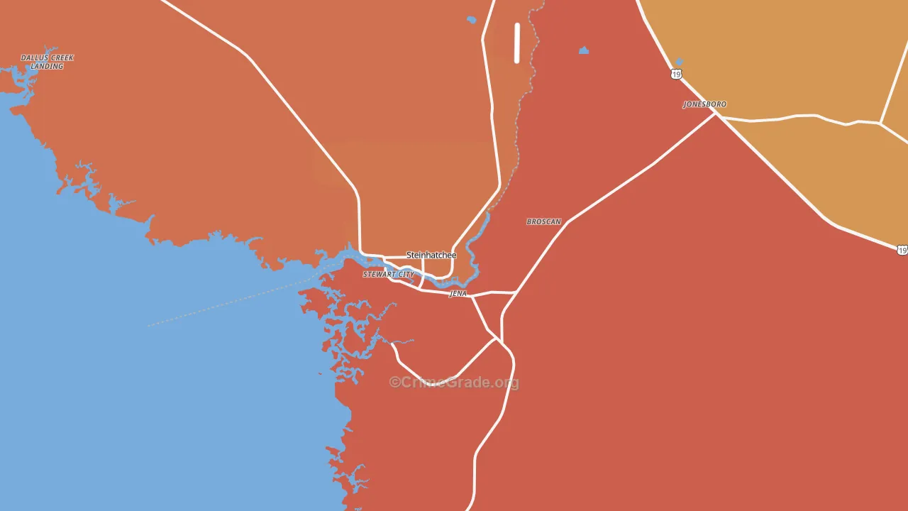 Steinhatchee, FL Map of Drug-Related Crime Rates