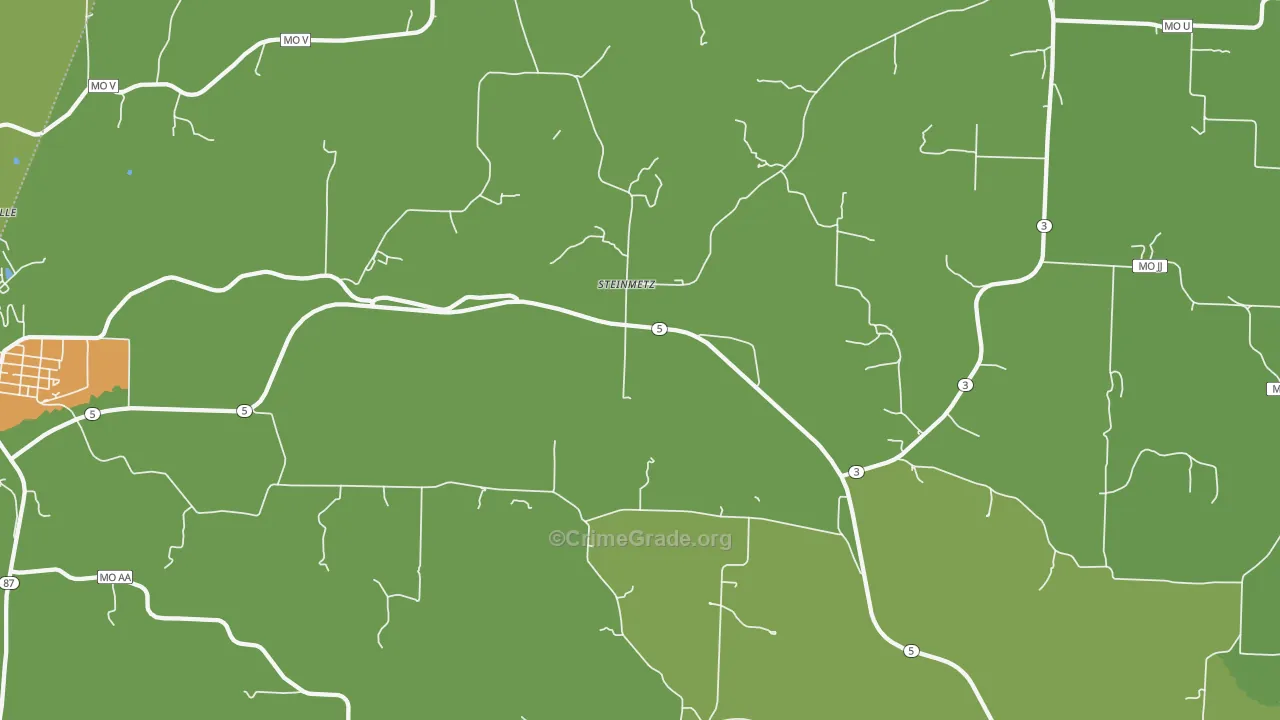 Steinmetz, MO Map of Drug-Related Crime Rates