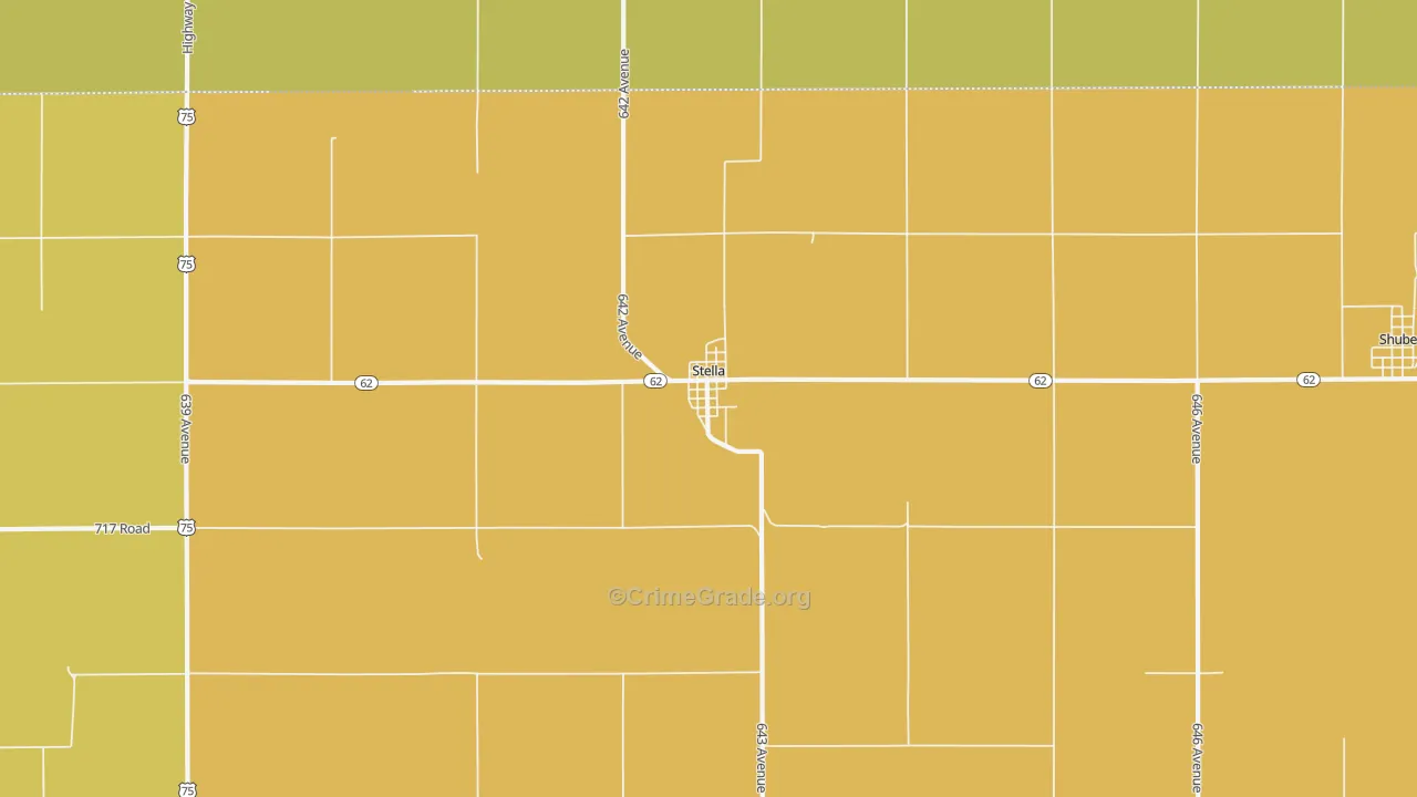 Stella, NE Map of Drug-Related Crime Rates