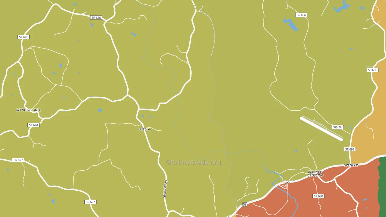 Stella, VA Map of Drug-Related Crime Rates