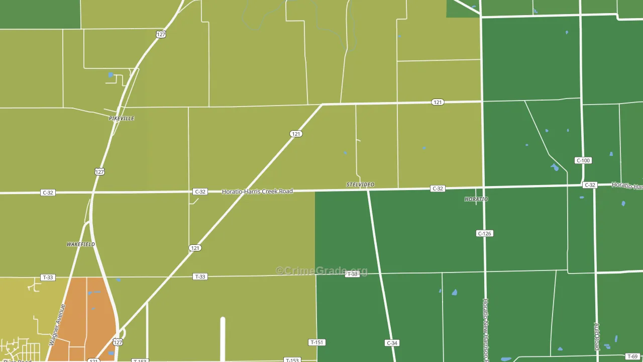 Stelvideo, OH Map of Drug-Related Crime Rates