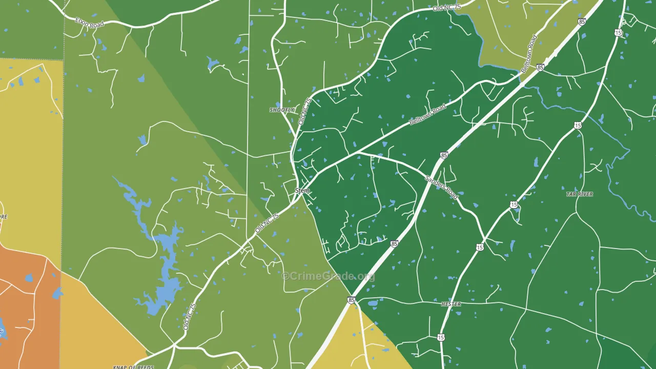 Stem, NC Map of Drug-Related Crime Rates