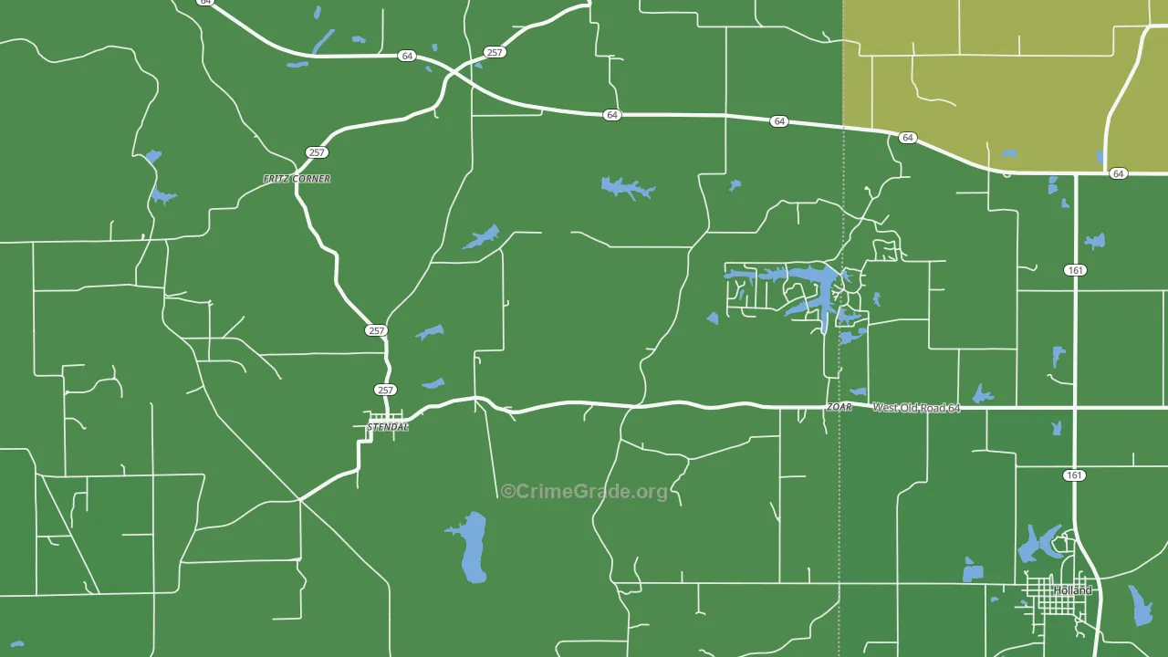 Stendal, IN Map of Drug-Related Crime Rates