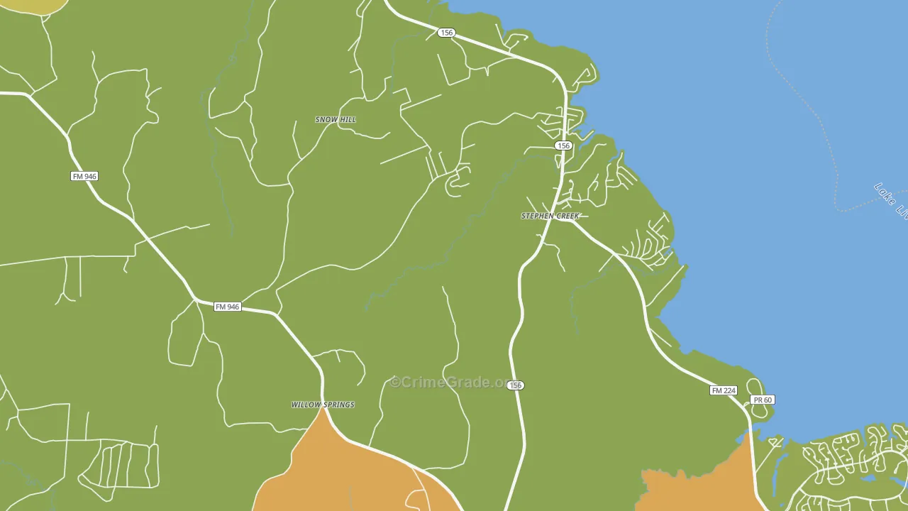 Stephen Creek, TX Map of Drug-Related Crime Rates