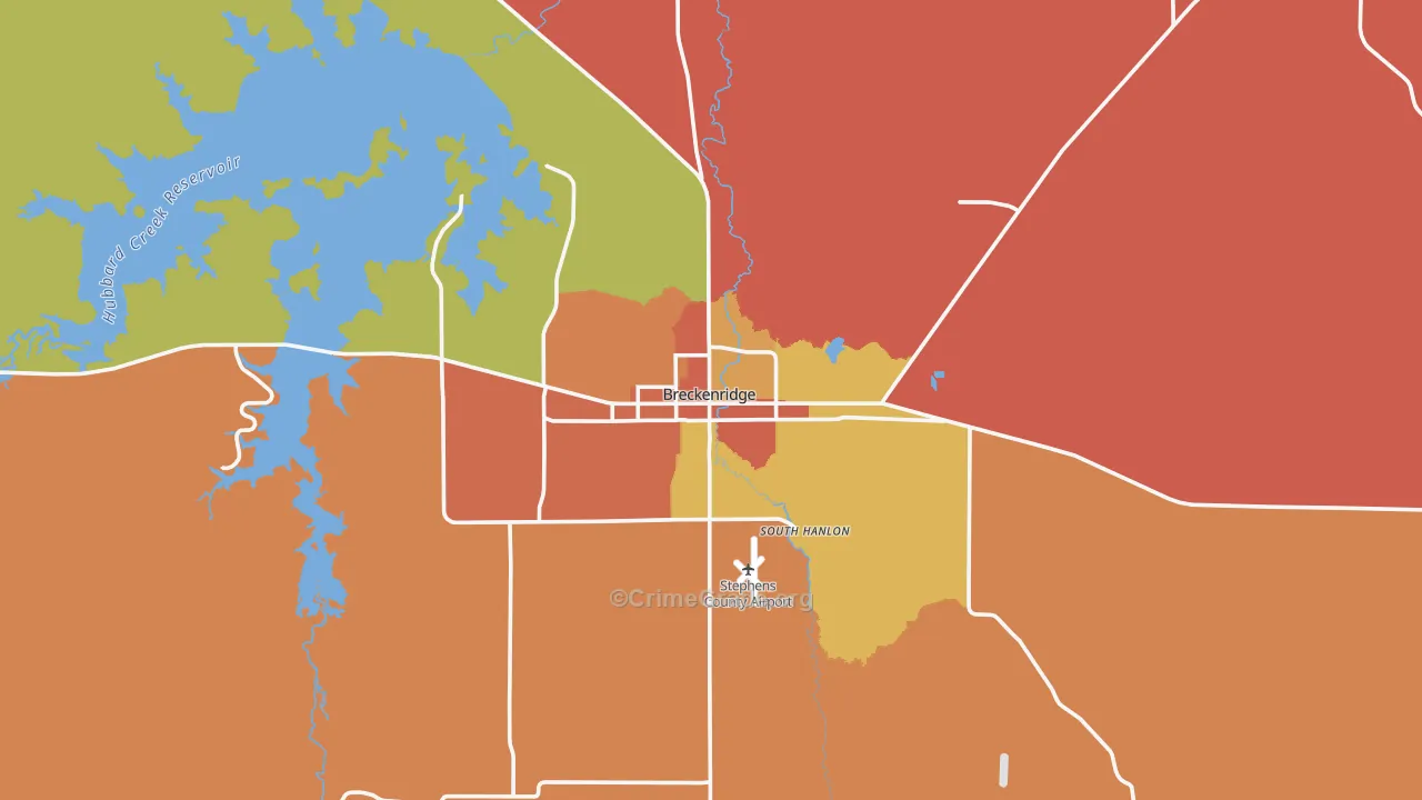 Stephens County, TX Map of Drug-Related Crime Rates