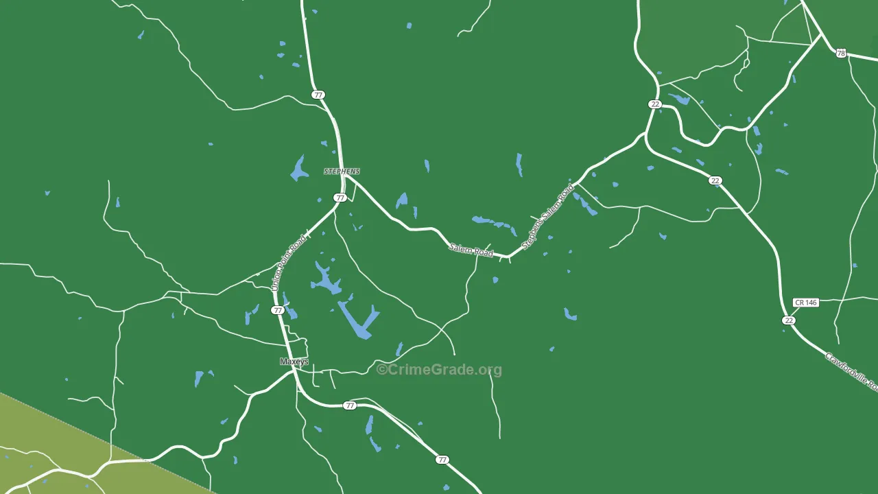 Stephens, GA Map of Drug-Related Crime Rates