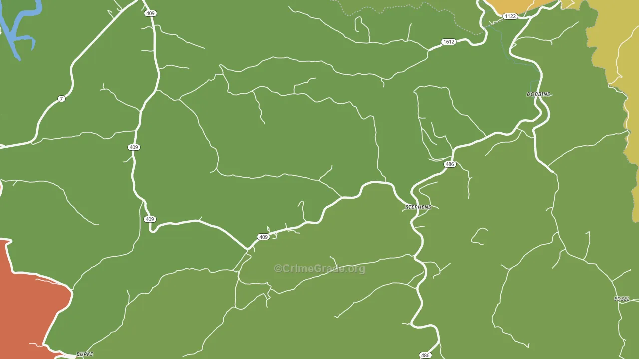 Stephens, KY Map of Drug-Related Crime Rates