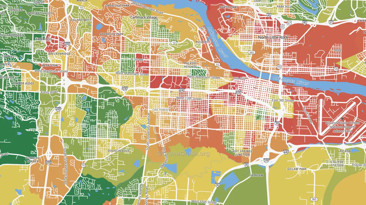 Stephens, Little Rock, AR Map of Drug-Related Crime Rates