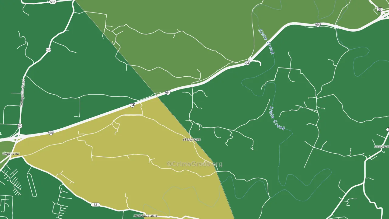 Stepstone, KY Map of Drug-Related Crime Rates