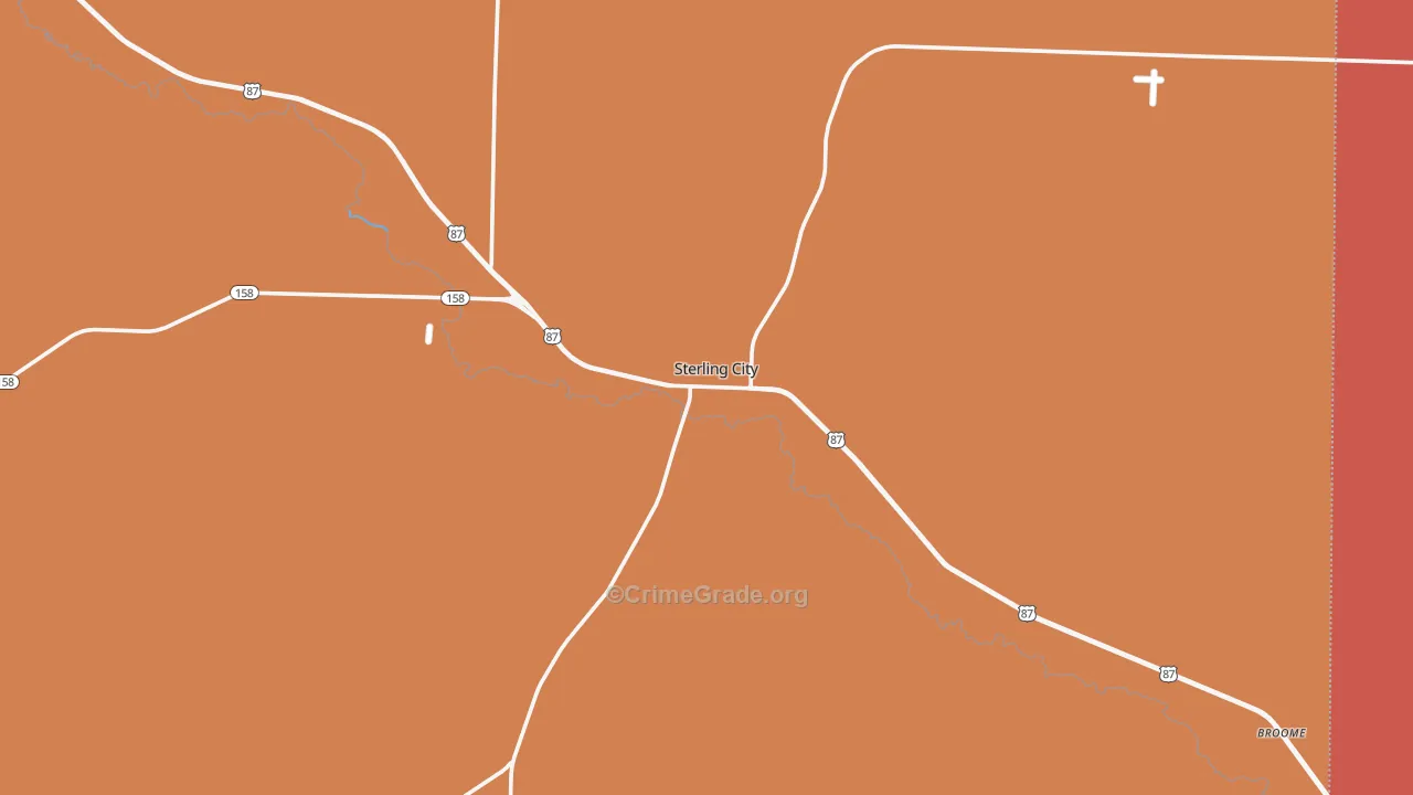 Sterling City, TX Map of Drug-Related Crime Rates