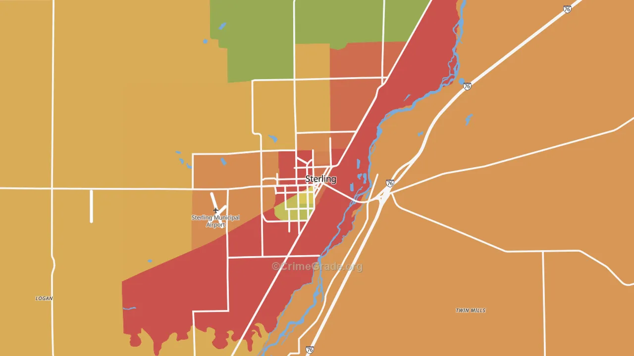 Sterling, CO Map of Drug-Related Crime Rates