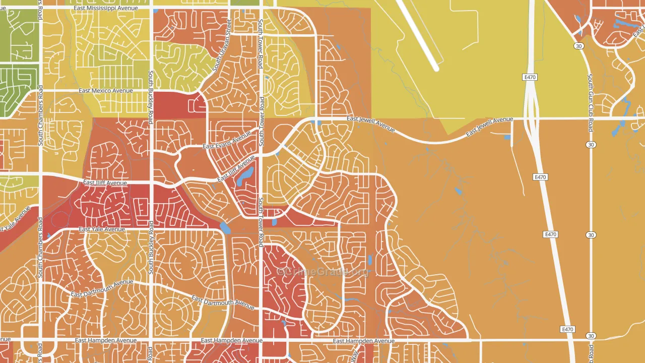 Sterling Hills, Aurora, CO Map of Drug-Related Crime Rates