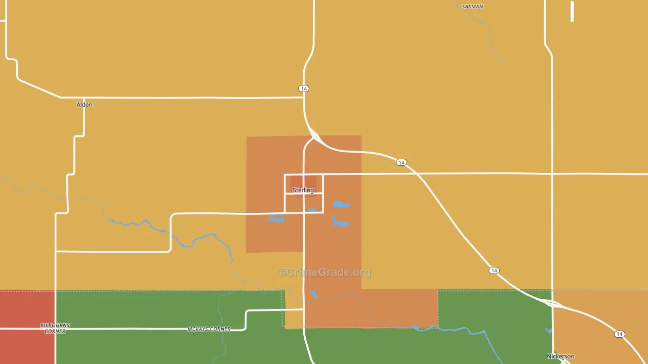 Sterling, KS Map of Drug-Related Crime Rates