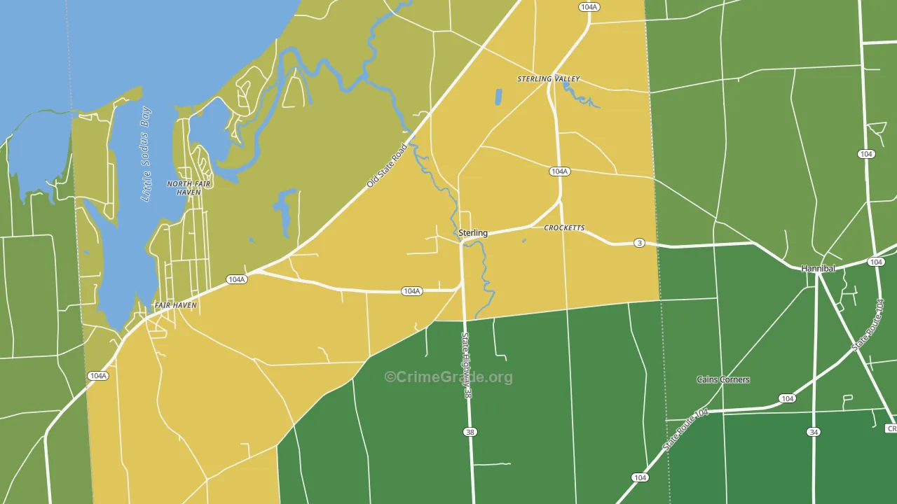 Sterling, NY Map of Drug-Related Crime Rates