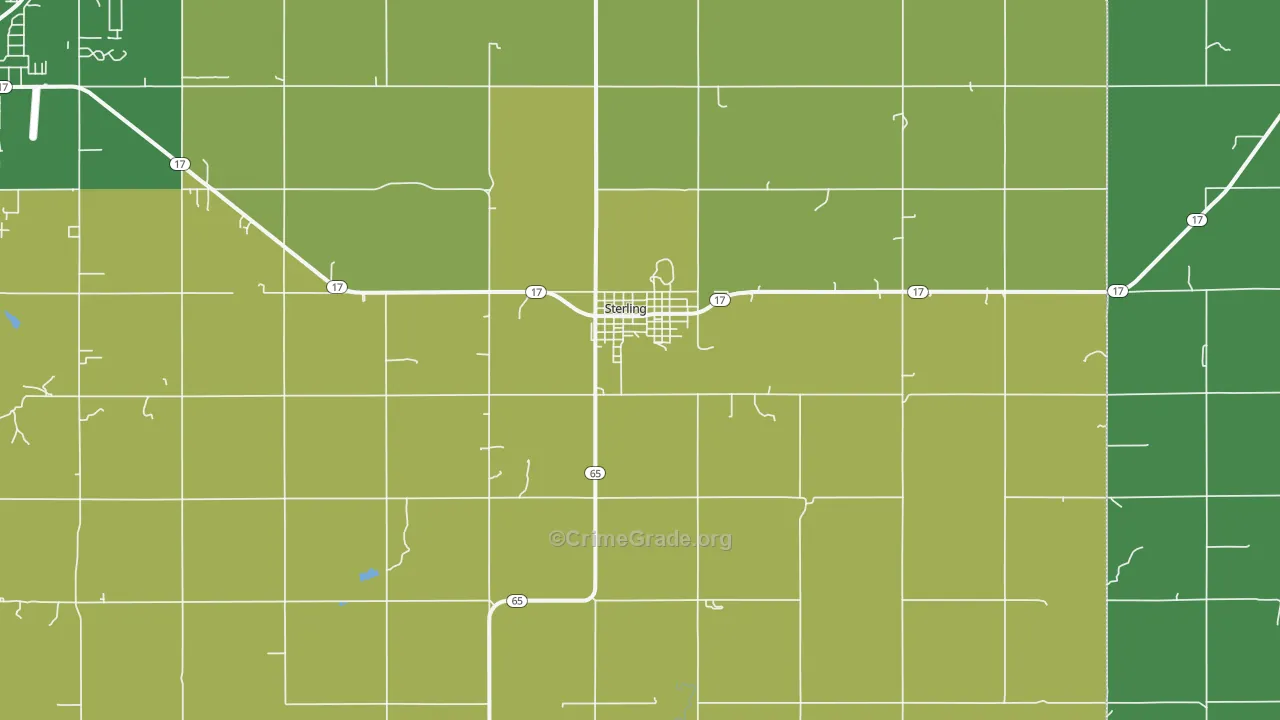 Sterling, OK Map of Drug-Related Crime Rates