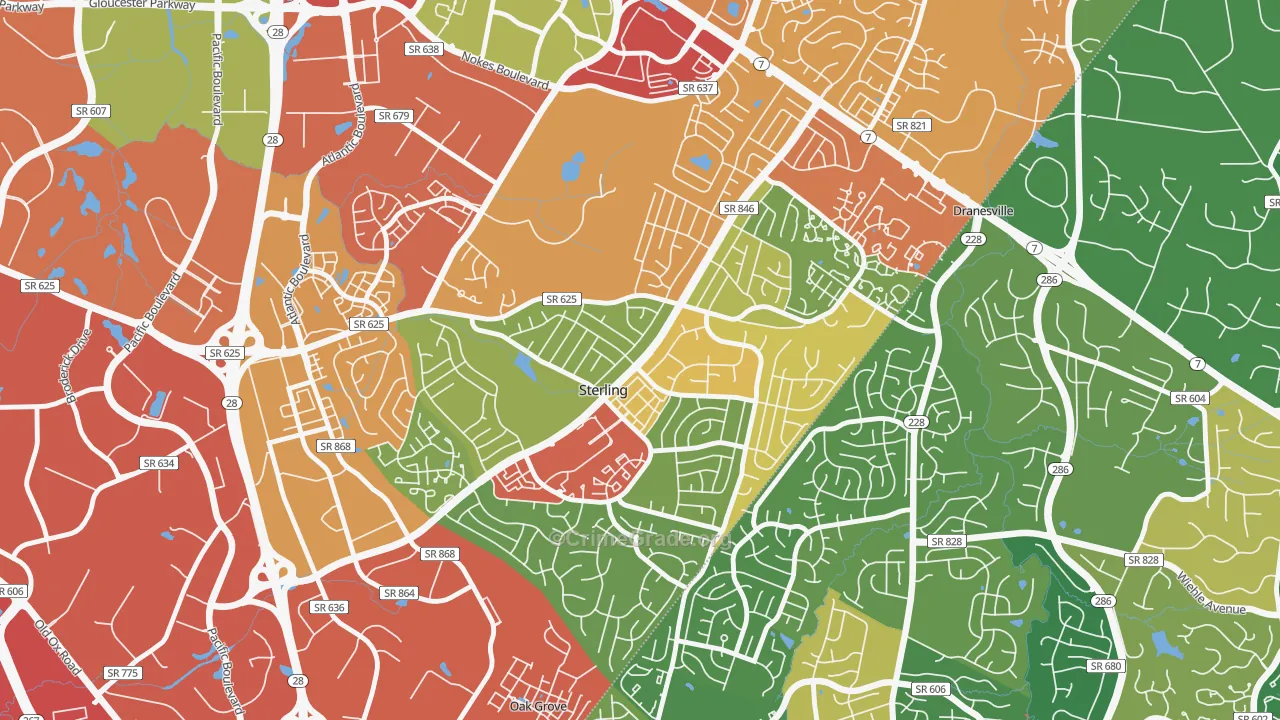 Sterling Park, Sterling, VA Map of Drug-Related Crime Rates