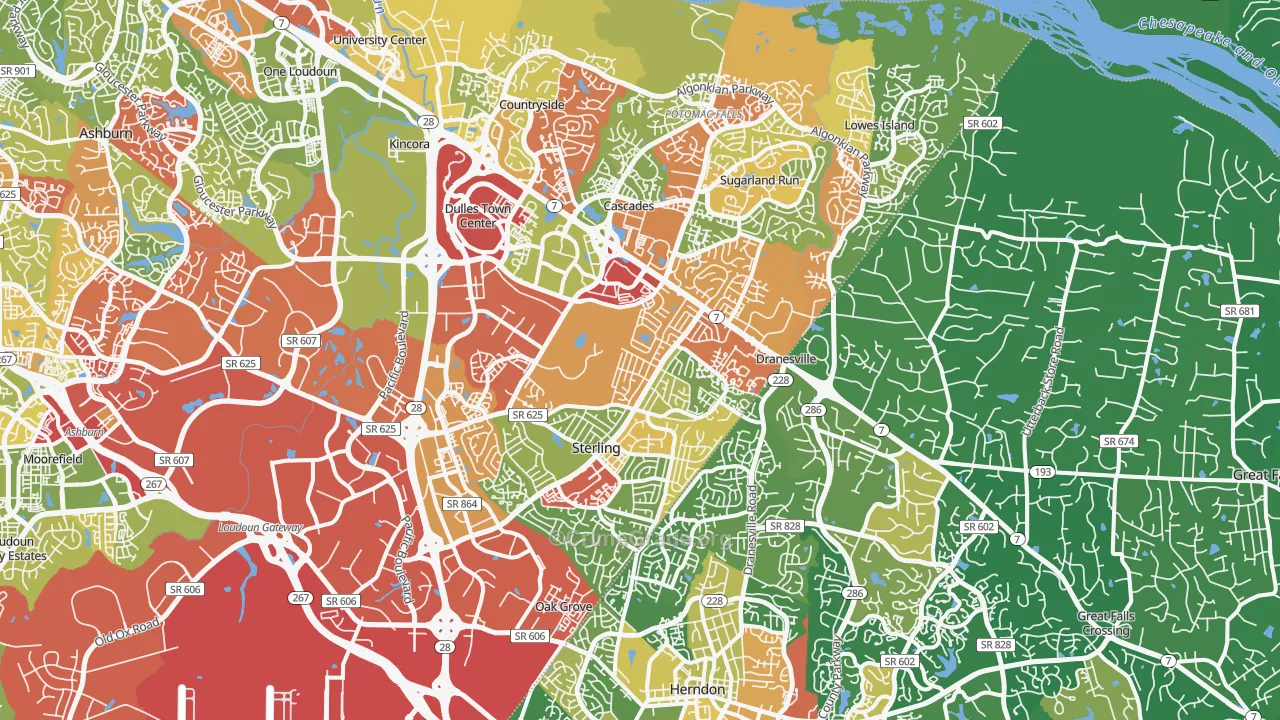 Sterling, VA Map of Drug-Related Crime Rates