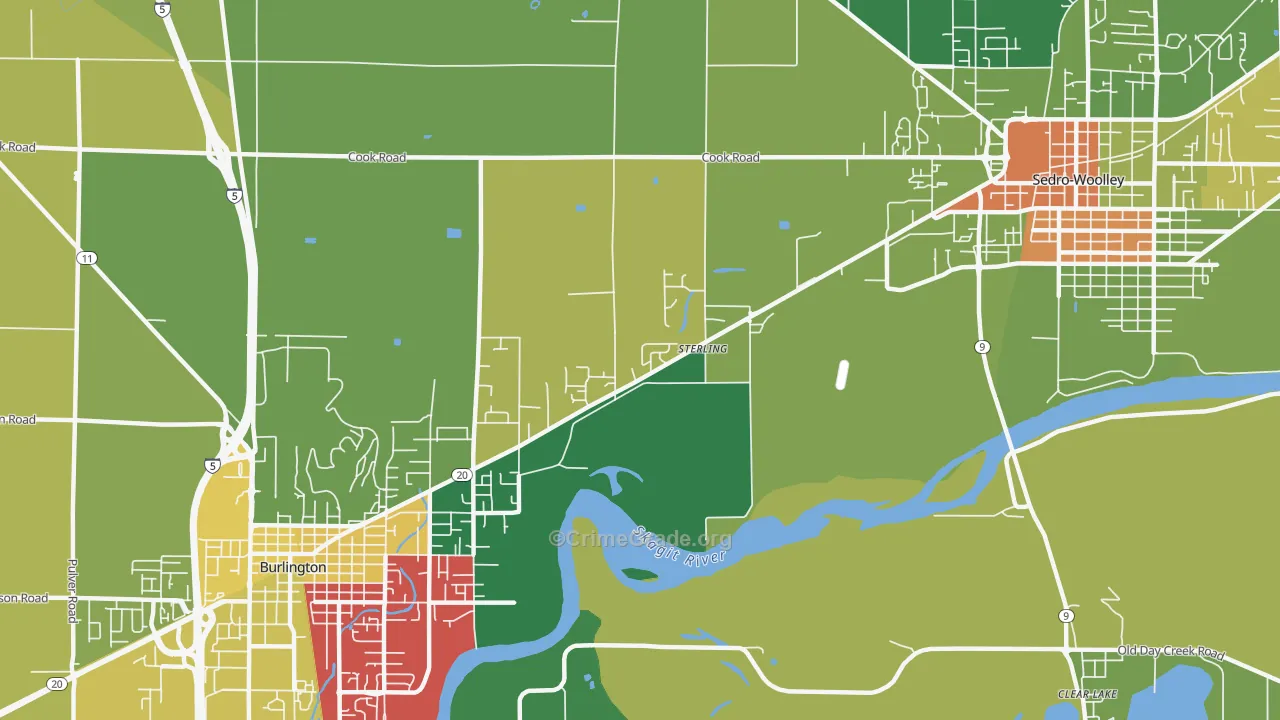 Sterling, WA Map of Drug-Related Crime Rates