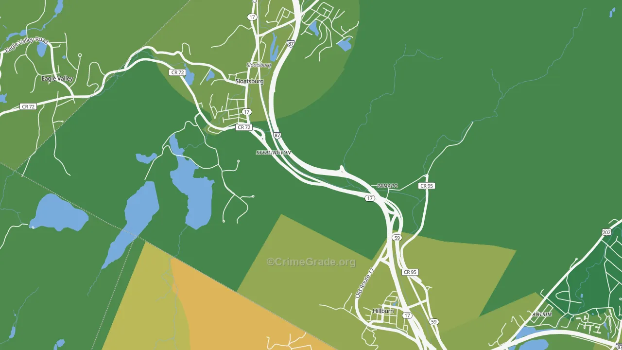 Sterlington, NY Map of Drug-Related Crime Rates