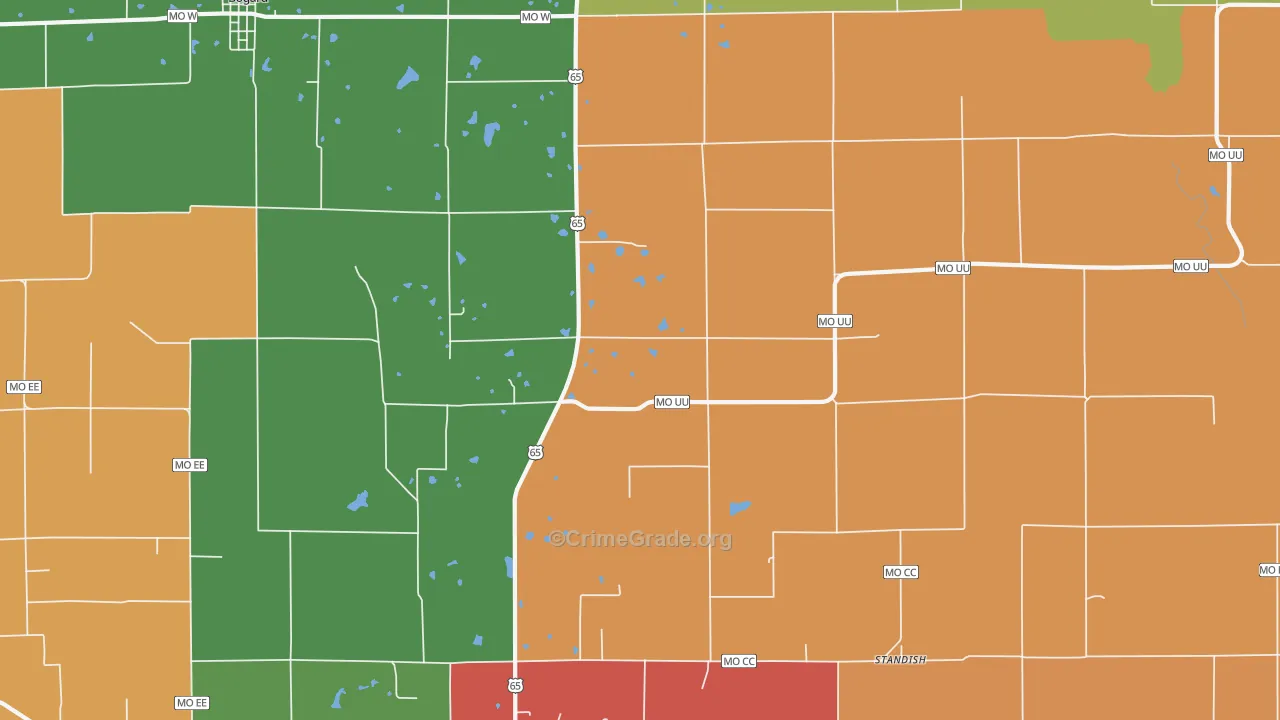 Stet, MO Map of Drug-Related Crime Rates