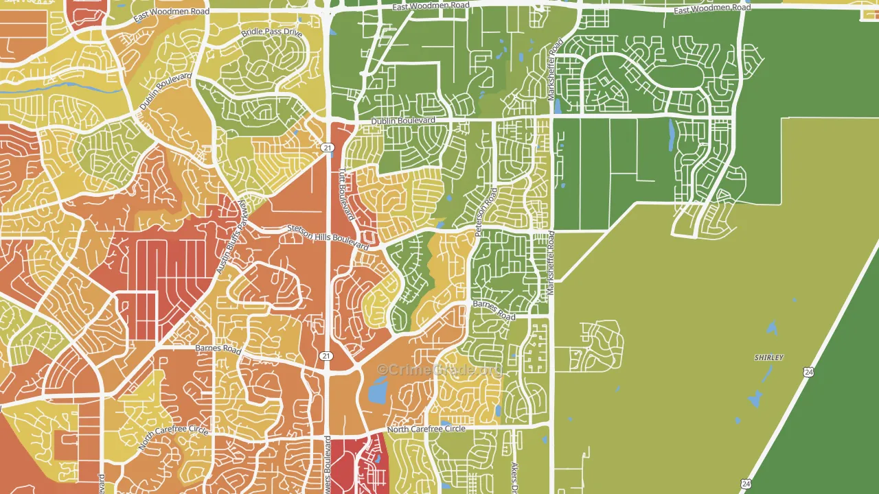 Stetson Hills, Colorado Springs, CO Map of Drug-Related Crime Rates