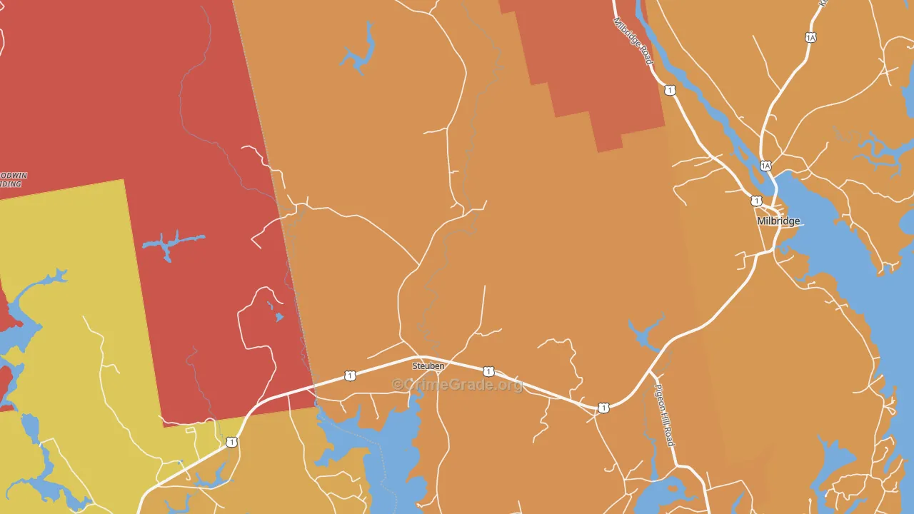 Steuben, ME Map of Drug-Related Crime Rates