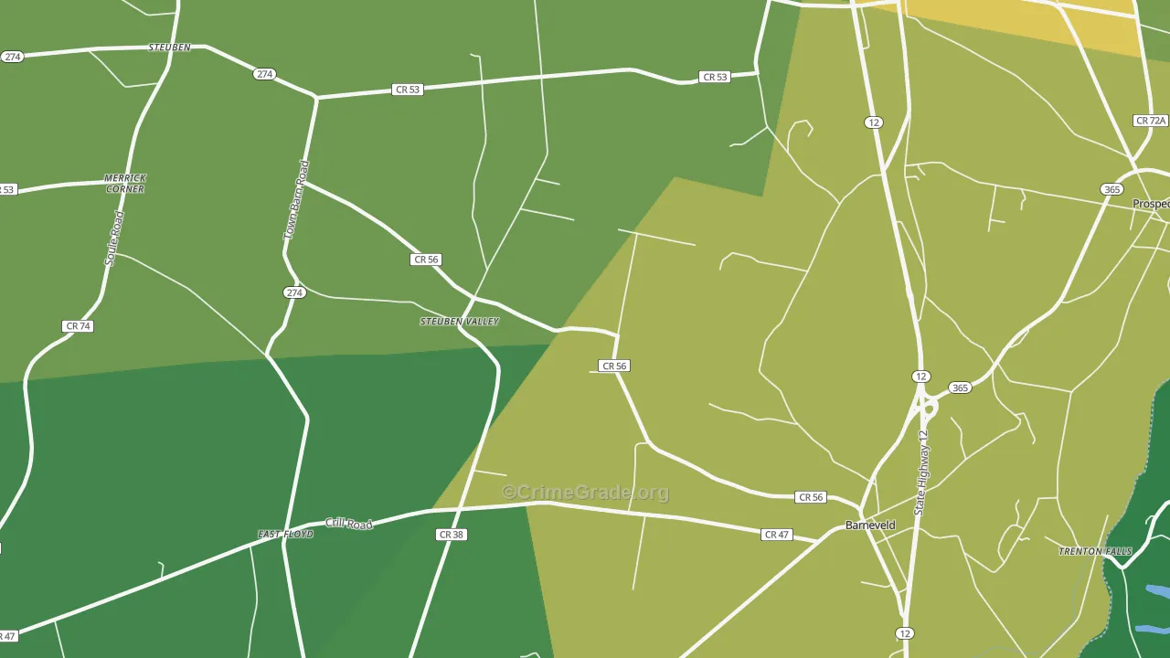 Steuben Valley, NY Map of Drug-Related Crime Rates